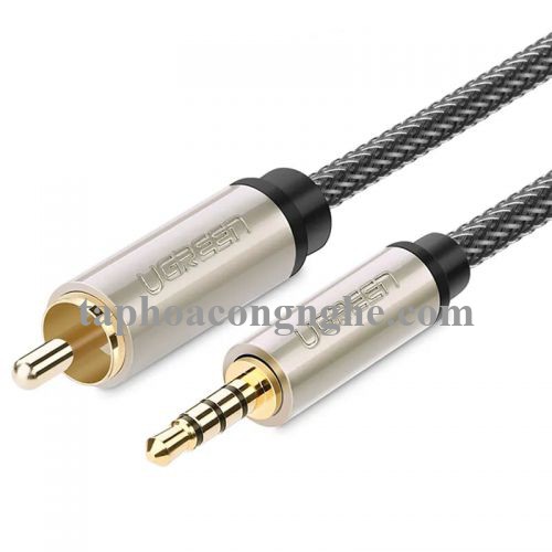 Ugreen 20734 3M chỉ dùng cho tv xiaomi màu Xám Cáp âm thanh bông sen Coaxial sang 3.5mm dương cao cấp AV132 30020734